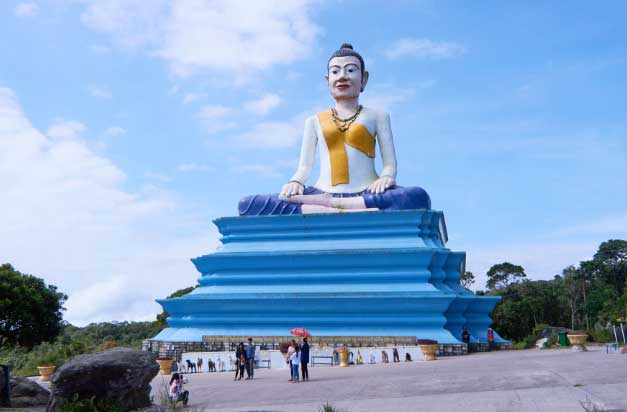 The Lok Yeay Mao Monument giant statue on Bokor Mountain in Kampot, Cambodia